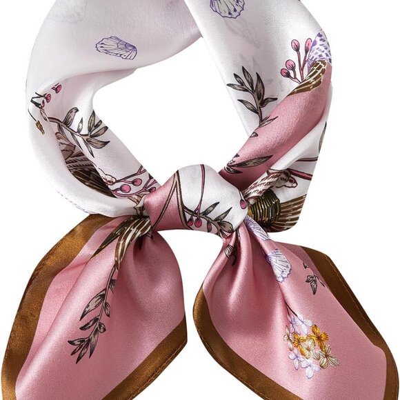 Mulberry Silk Neck Scarf Small Square 21x21in Light Breathable Hair Accessory - Picture 1 of 9
